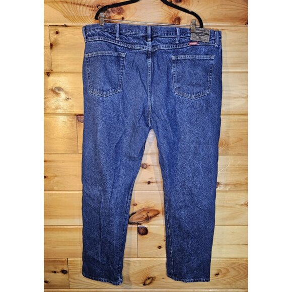 Wrangler Regular Fit Heavy Mens 44X32 Mid Rise Straight Blue Jeans - Picture 3 of 8